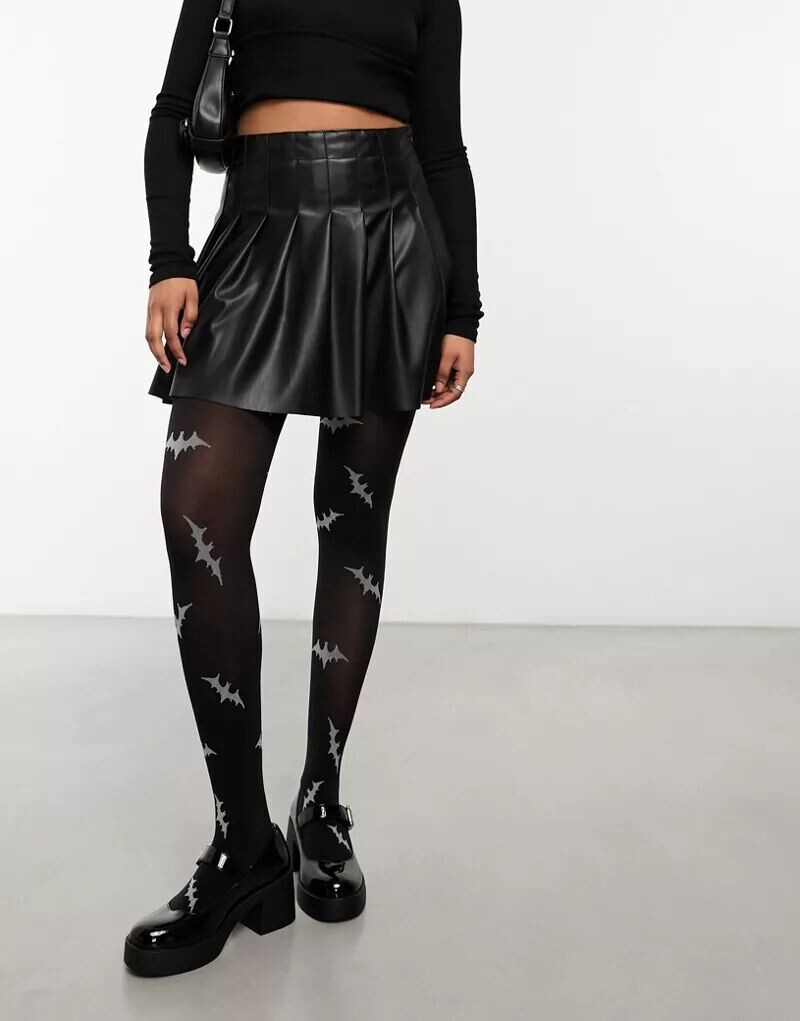 

Черные колготки с принтом «летучая мышь» Pretty Polly