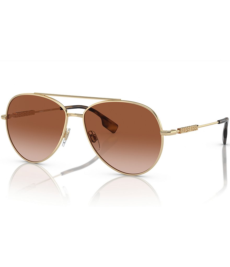 Burberry Солнцезащитные очки-авиаторы унисекс Be3147 58 мм, золотой