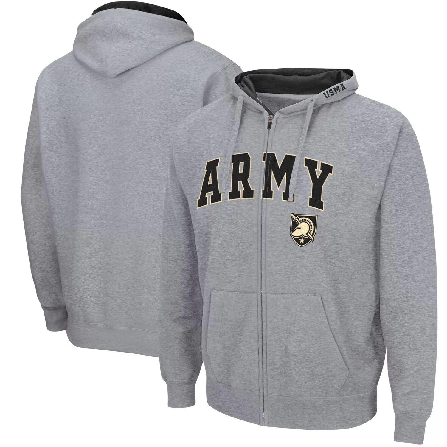 

Мужская толстовка с молнией во всю длину серого цвета Army Black Knights Arch & Logo 3.0 Colosseum, Серый