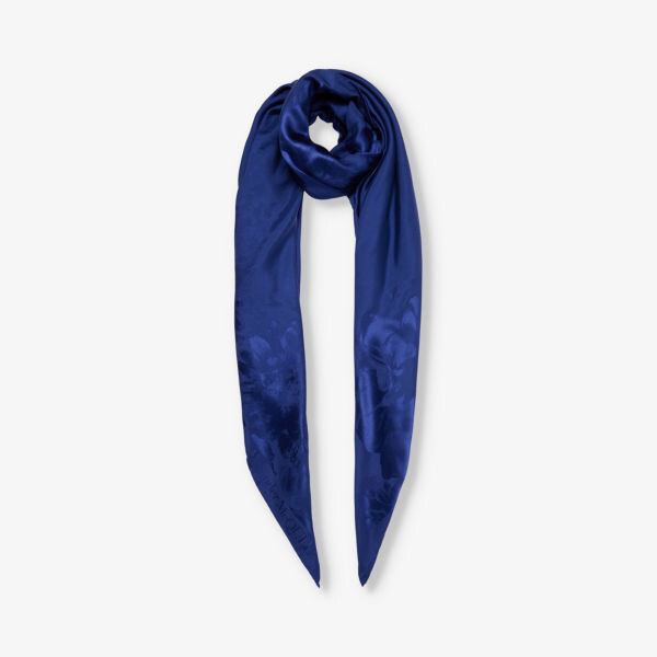 

Шелковый шарф chiaro с цветочным принтом Alexander Mcqueen, синий