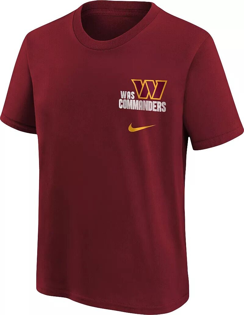 

Красная футболка Nike Youth Washington Commanders с надписью Back