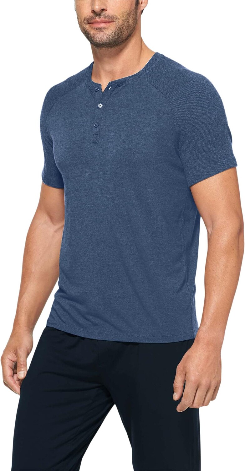 

Хенли Lounge с короткими рукавами Tommy John, цвет Dress Blues Heather