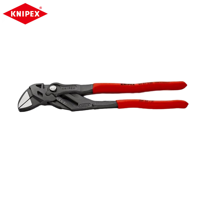 KNIPEX противоскользящие плоскогубцы с пластиковой ручкой, гаечный ключ 250 мм, черные плоскогубцы, зажим для корпуса, фиксированный гибкий аппаратный инструмент 86 01 250