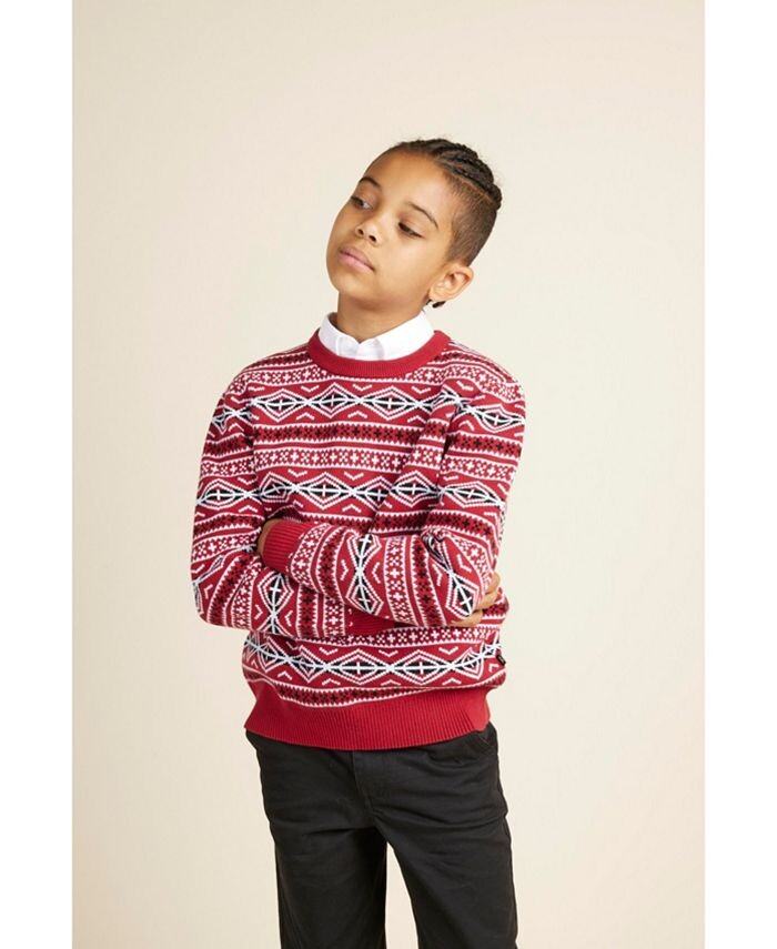 

Хлопковый свитер Fairisle с круглым вырезом для больших мальчиков Brooks Brothers, мультиколор