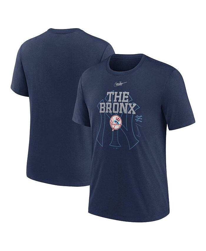 

Мужская темно-синяя футболка Tri-Blend New York Yankees Rewind Retro Nike, синий