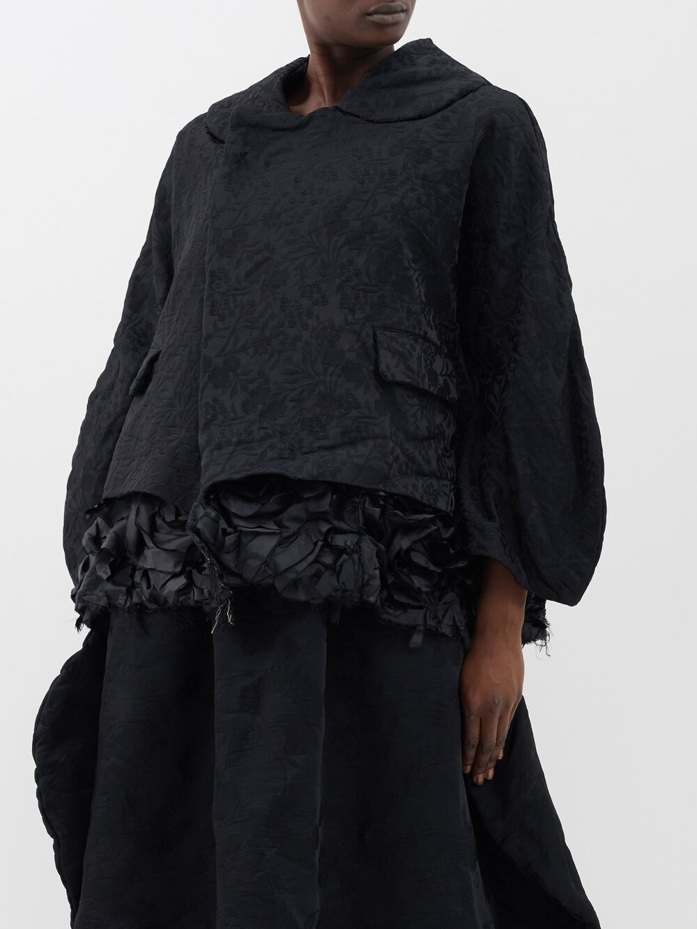

Жаккардовая куртка с объемными рукавами Comme Des Garçons, черный