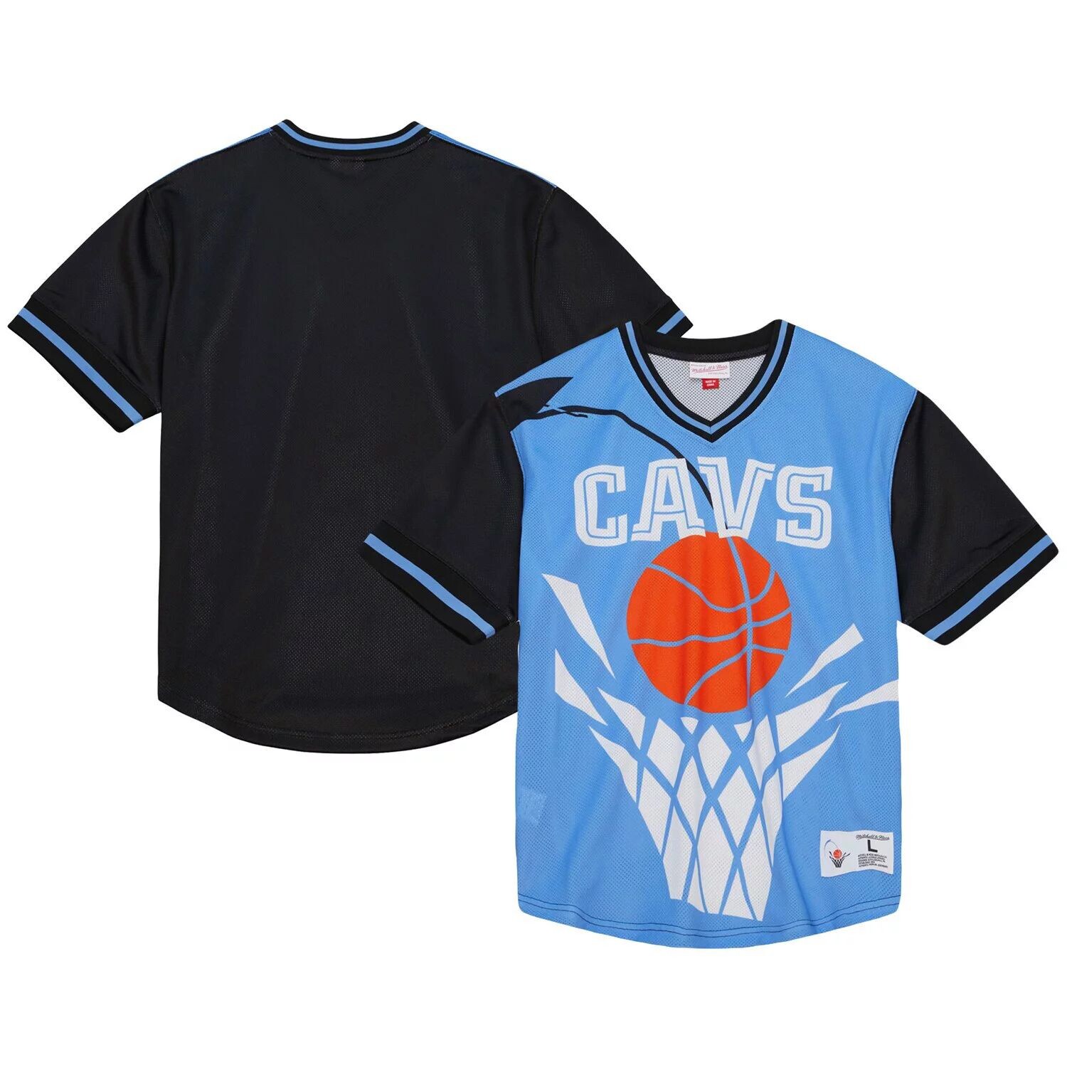 

Мужская синяя футболка Mitchell & Ness Cleveland Cavaliers Jumbotron 3.0 с v-образным вырезом, Синий