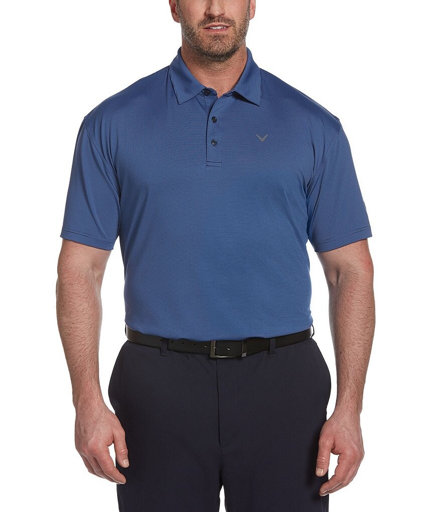 

Рубашка поло с короткими рукавами Callaway Big & Tall в тонкую полоску, синий