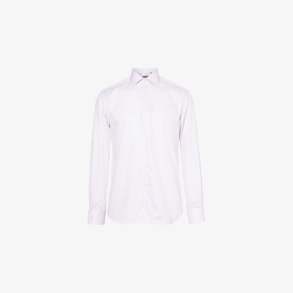 

Рубашка из хлопка стандартного кроя с длинными рукавами Curved-Hem Corneliani, розовый