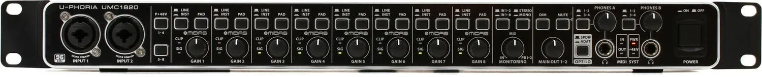 

USB-аудиоинтерфейс Behringer U-Phoria UMC1820