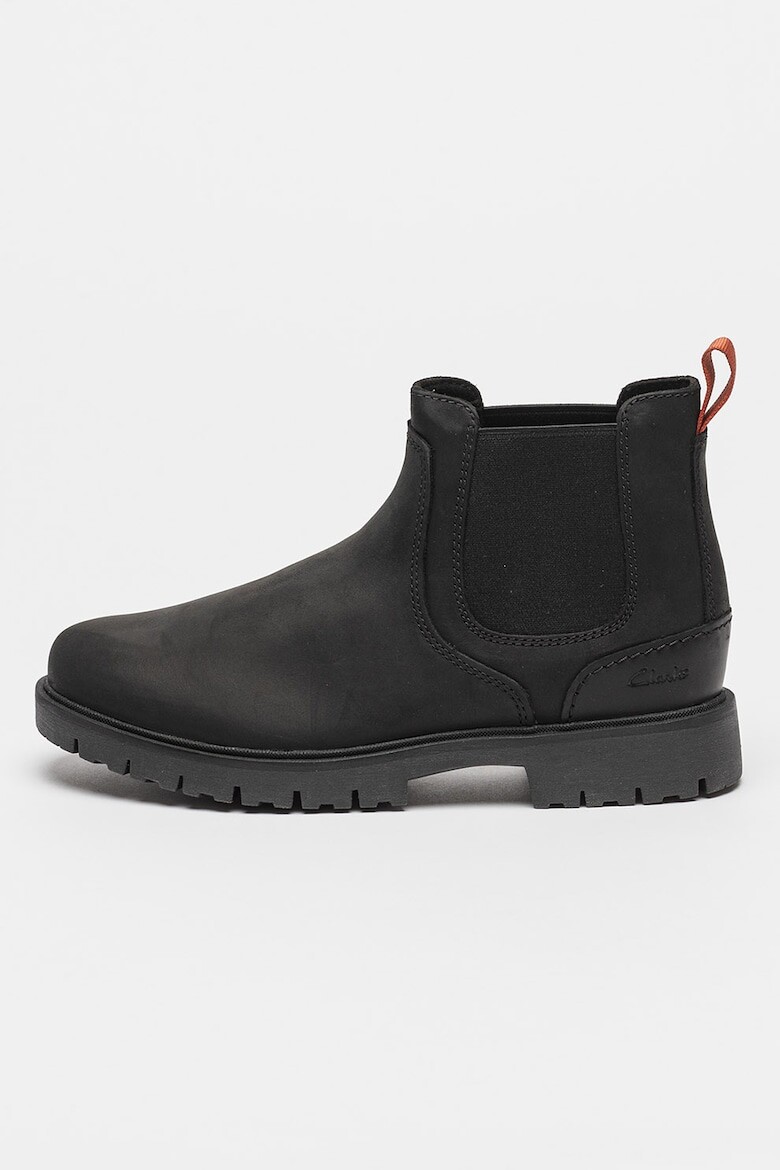 

Кожаные ботинки Rossdale Chelsea с текстильными вставками Clarks, черный