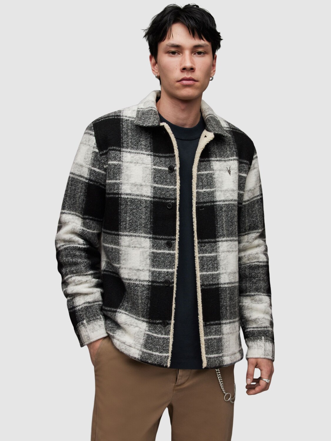 

Куртка AllSaints Litho, экрю/черный