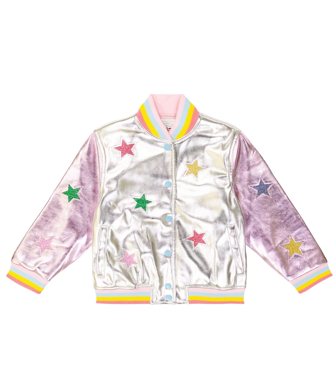 

Бомбер с металлизированными блестками Stella Mccartney Kids, серебро