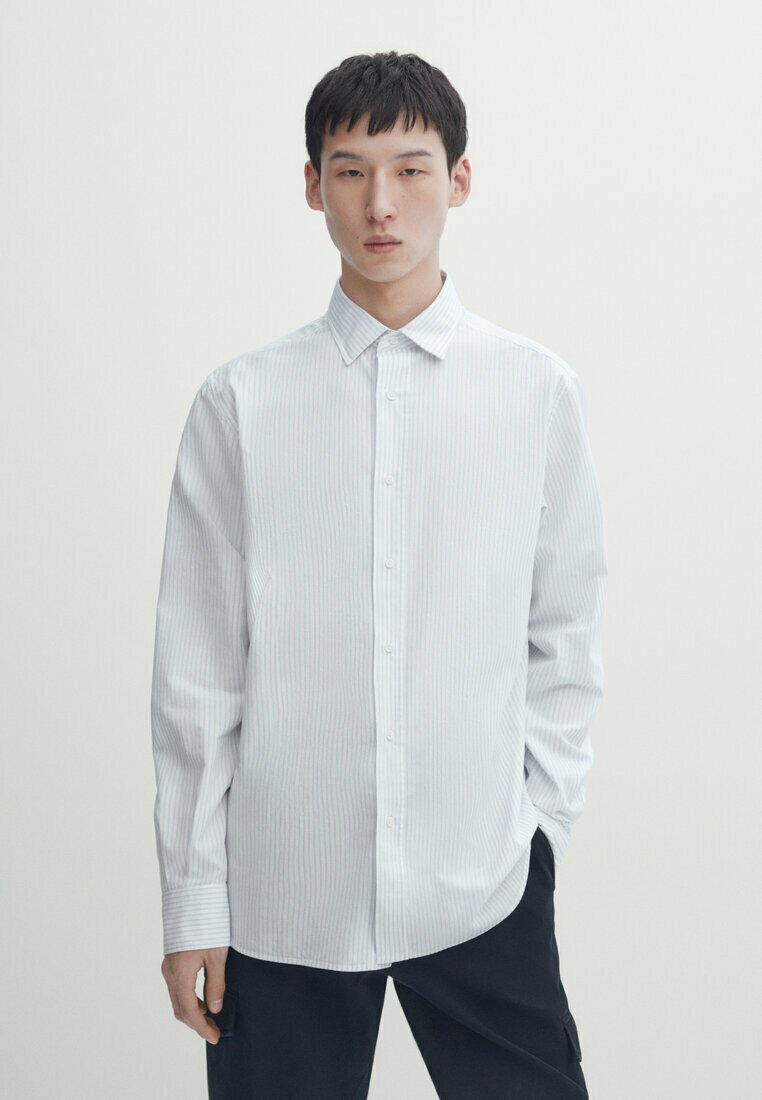 Рубашка REGULAR-FIT STRIPED Massimo Dutti, бирюзовый рубашка massimo dutti regular fit striped poplin cotton белый