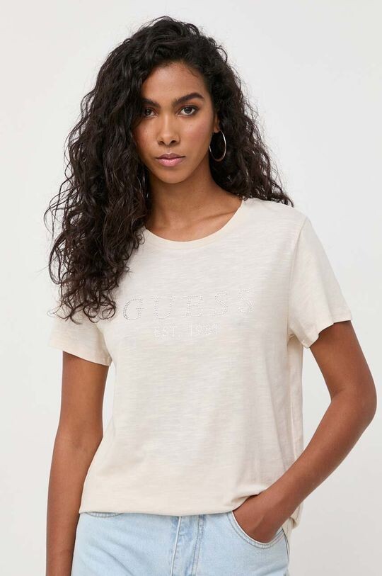 

Футболка из хлопка Guess, бежевый