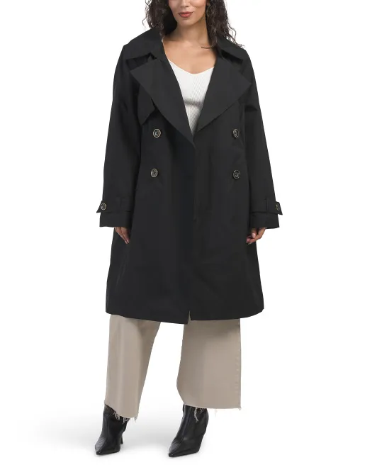 

Тренч Missy с двойной грудью и поясом Anne Klein, черный
