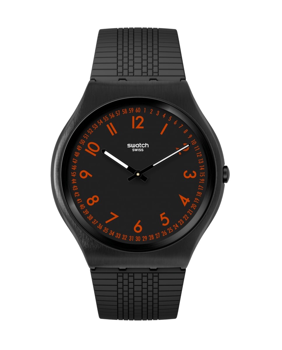 

Черные часы из матовой красной стали Swatch, черный