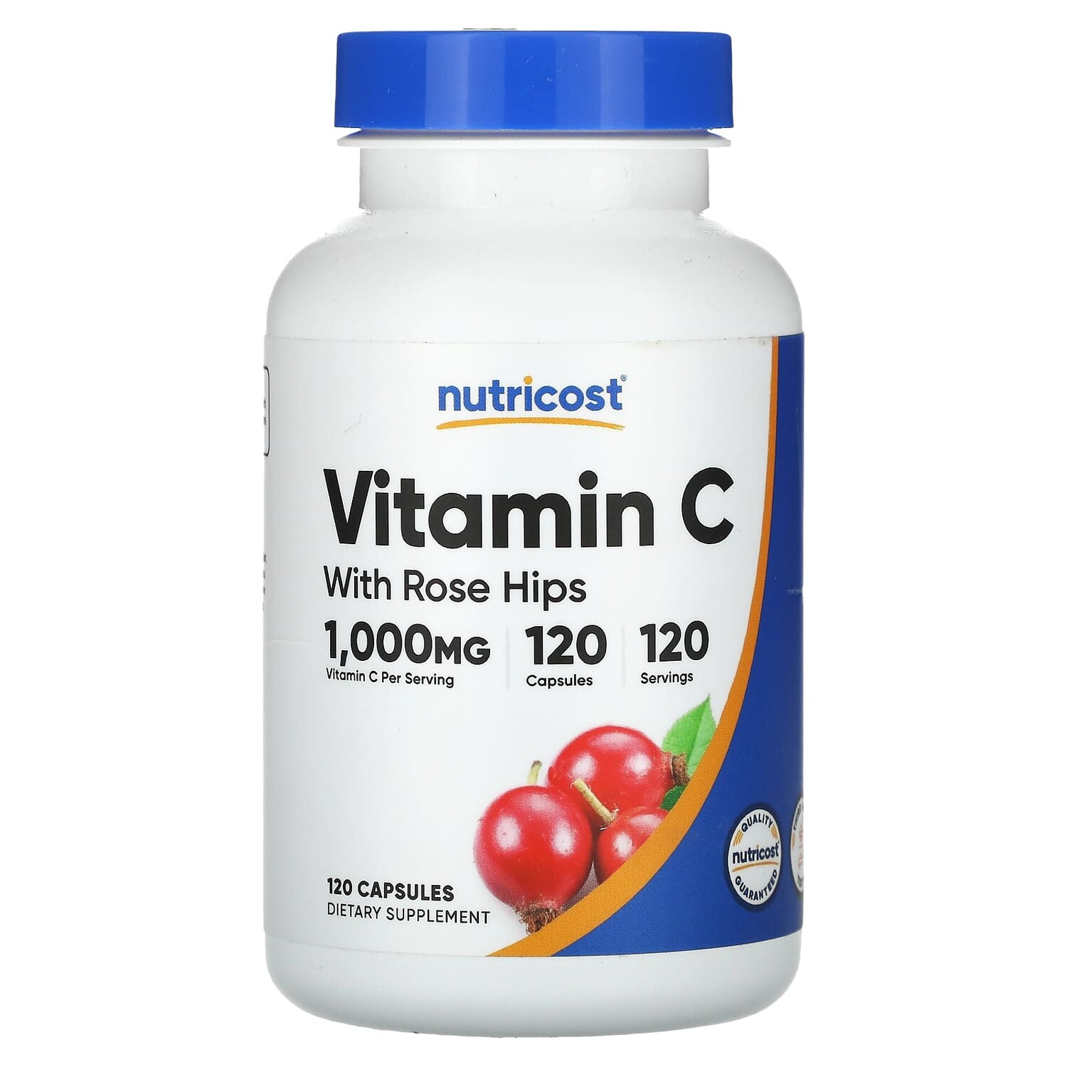 

Витамин C с шиповником, 120 капсул, Nutricost