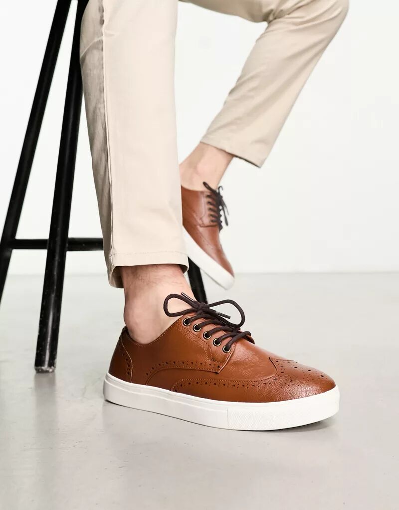 Светло-коричневые туфли-лодочки из искусственной кожи ASOS светло коричневые шорты из искусственной кожи с ремешком system
