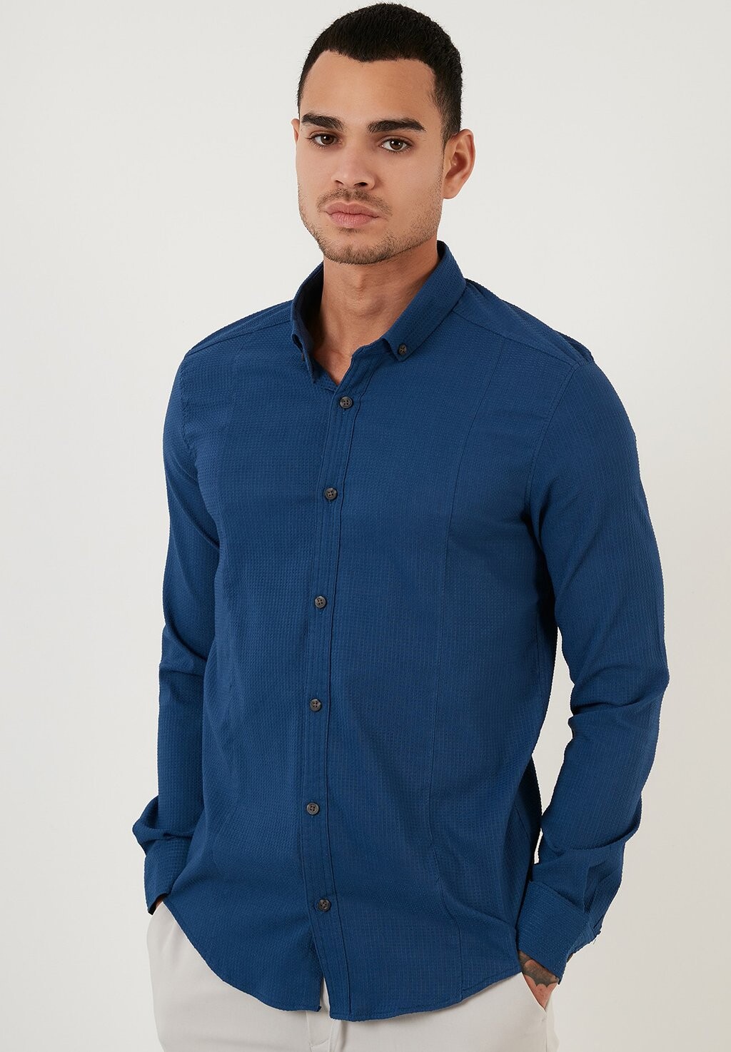 

Рубашка Slim Fit Buratti, индиго