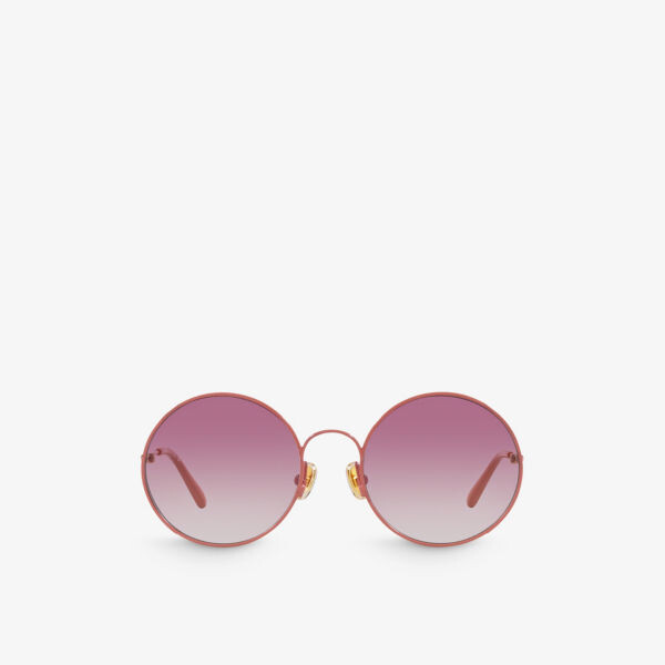 

Солнцезащитные очки cc0016s в металлической круглой оправе Chloé, розовый