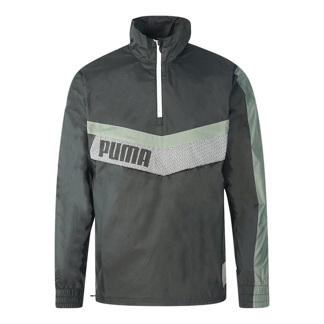 Тканая спортивная куртка Windcell на молнии до половины длины Puma, черный цена и фото