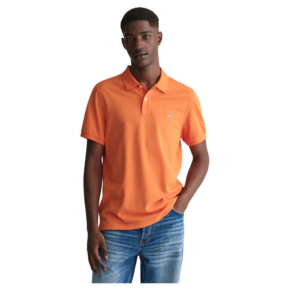 

Поло с коротким рукавом Gant Regular Fit Shield Piqué, оранжевый
