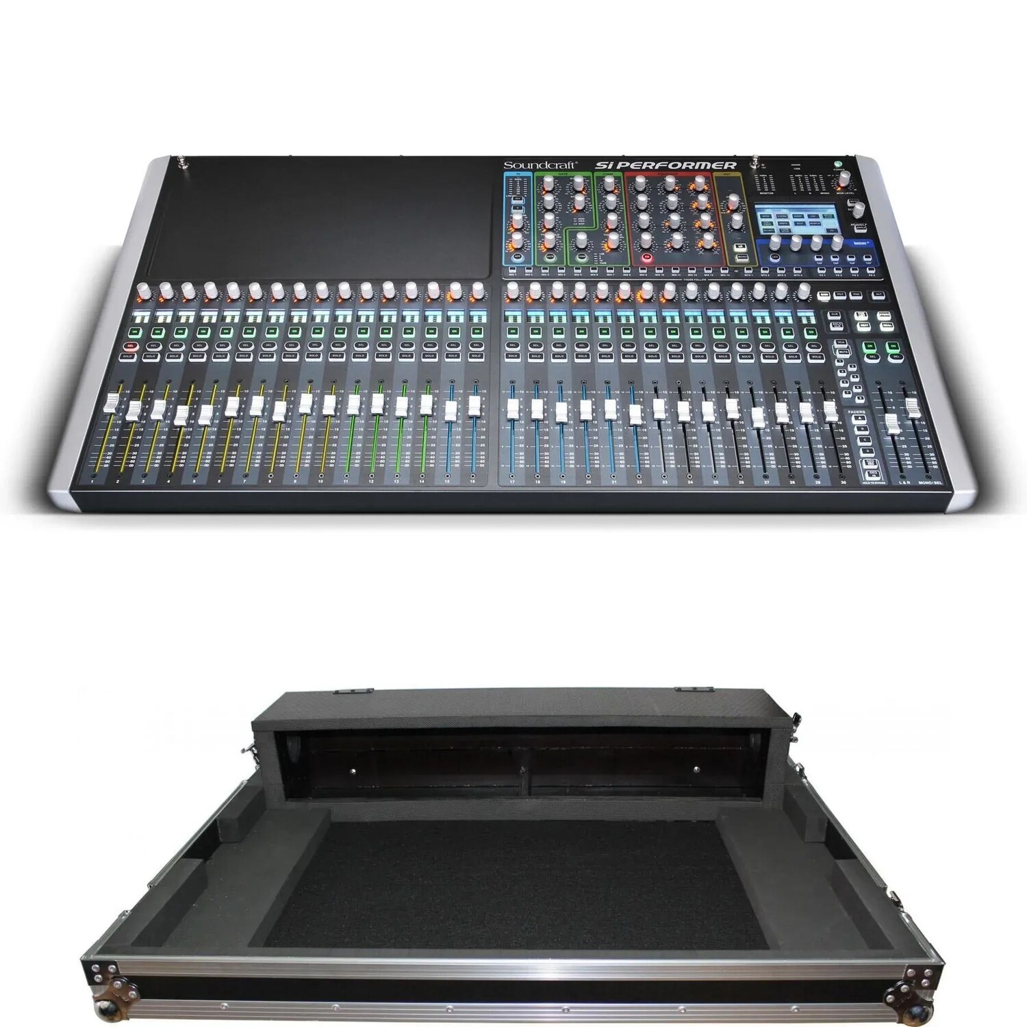 

Soundcraft Si Performer 3 80-канальный цифровой микшер с управлением DMX и кейсом для полетов с собачьей будкой