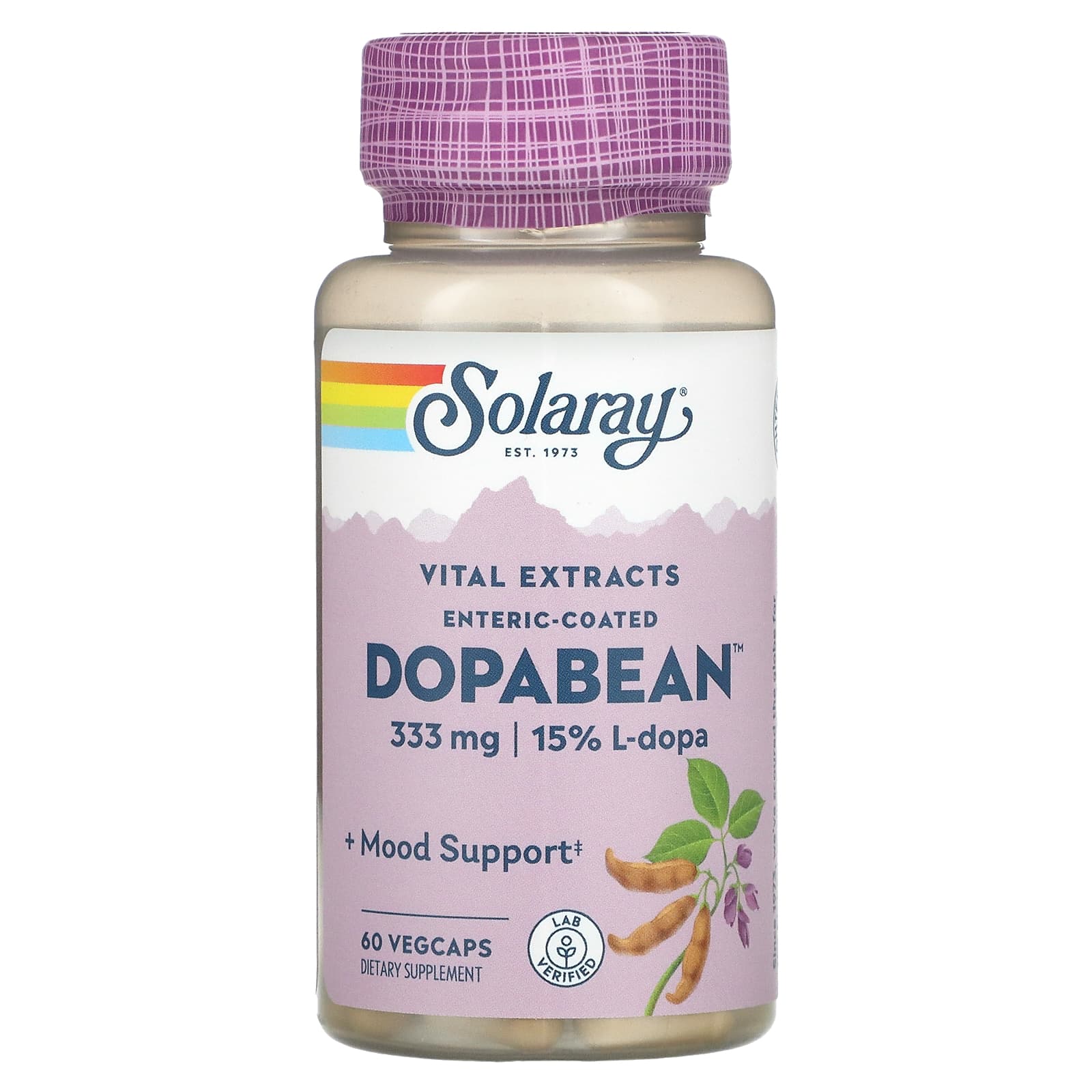 Solaray DopaBean мукуна жгучая 60 вегетарианских капсул