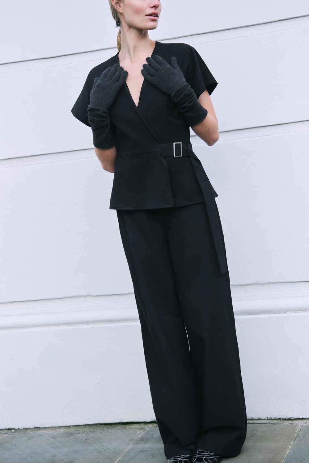 Комбинезон комбинезон с пряжкой ZARA, черный