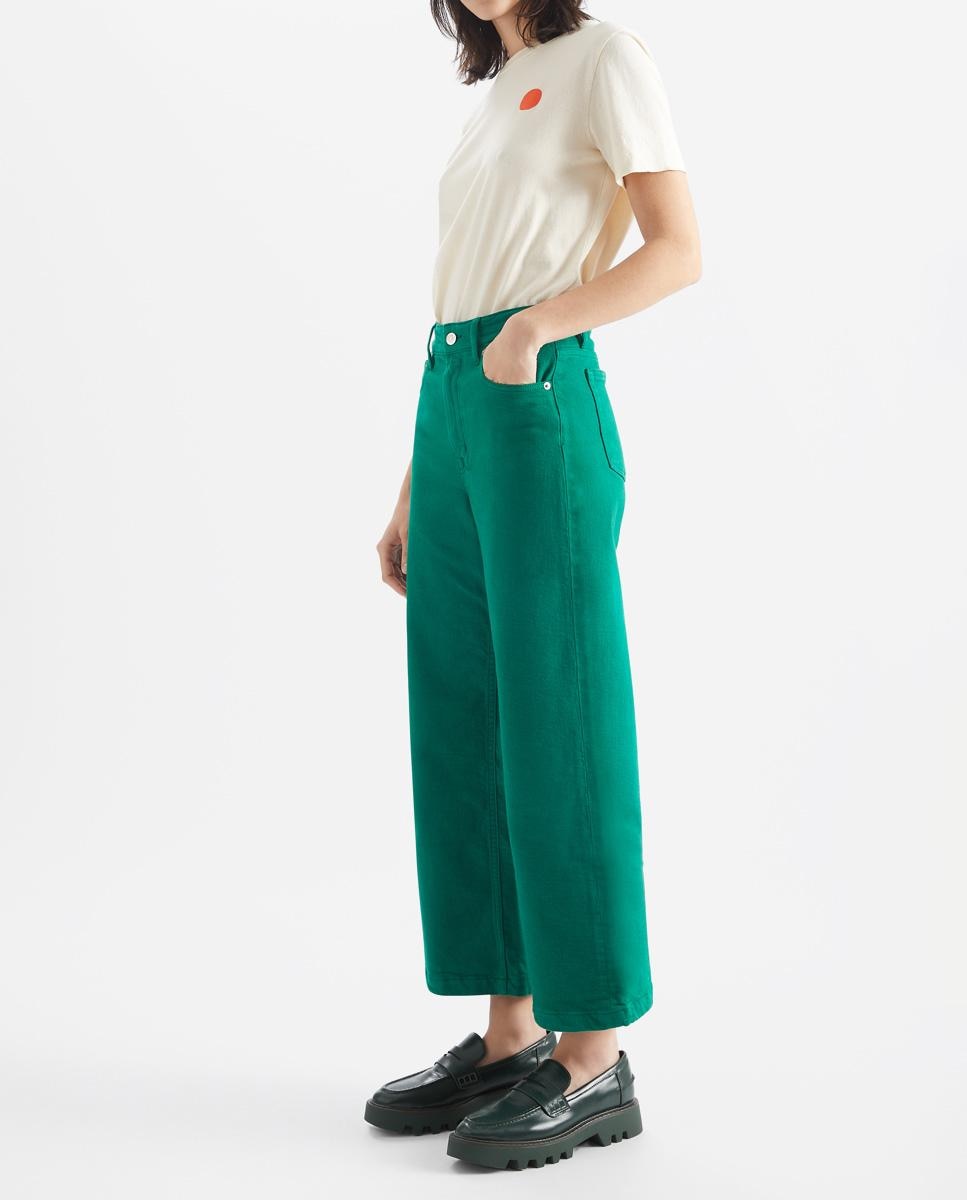Женские прямые брюки длиной до щиколотки и завышенной талией Loreak Mendian, зеленый