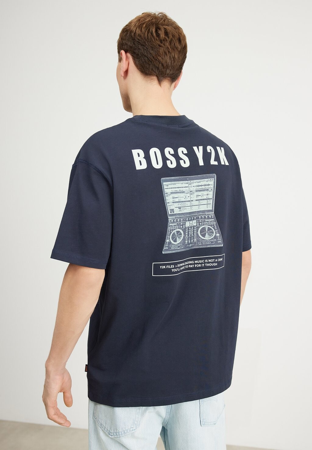 Футболка с принтом BOSS, цвет dark blue