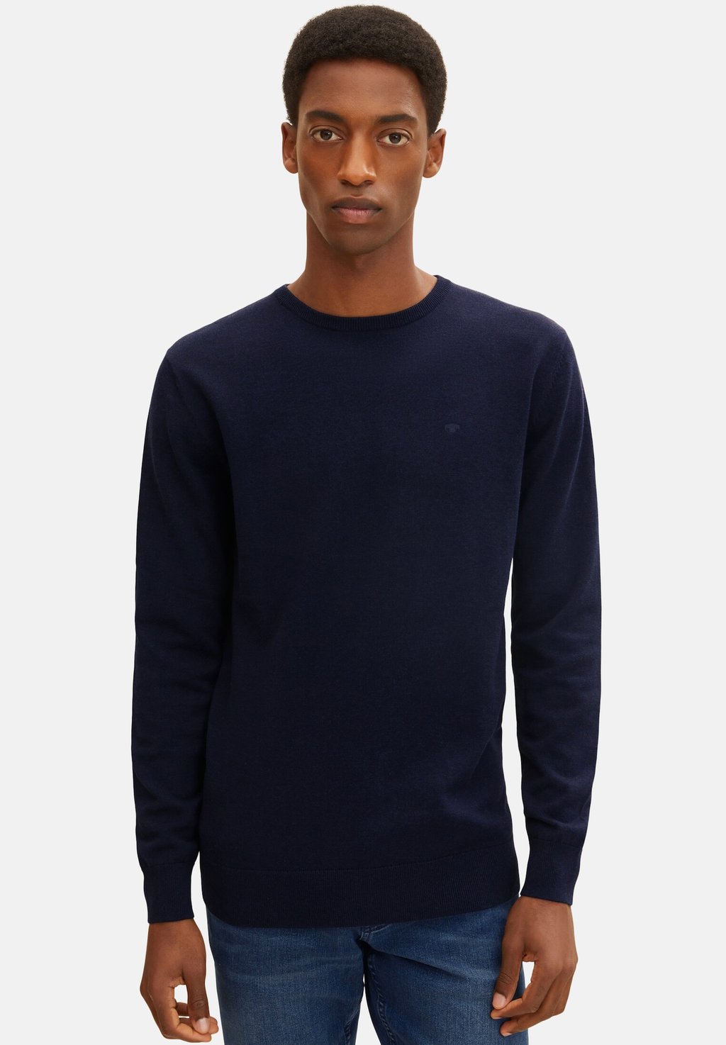 

Свитер BASIC CREW NECK TOM TAILOR, темно-синий меланж