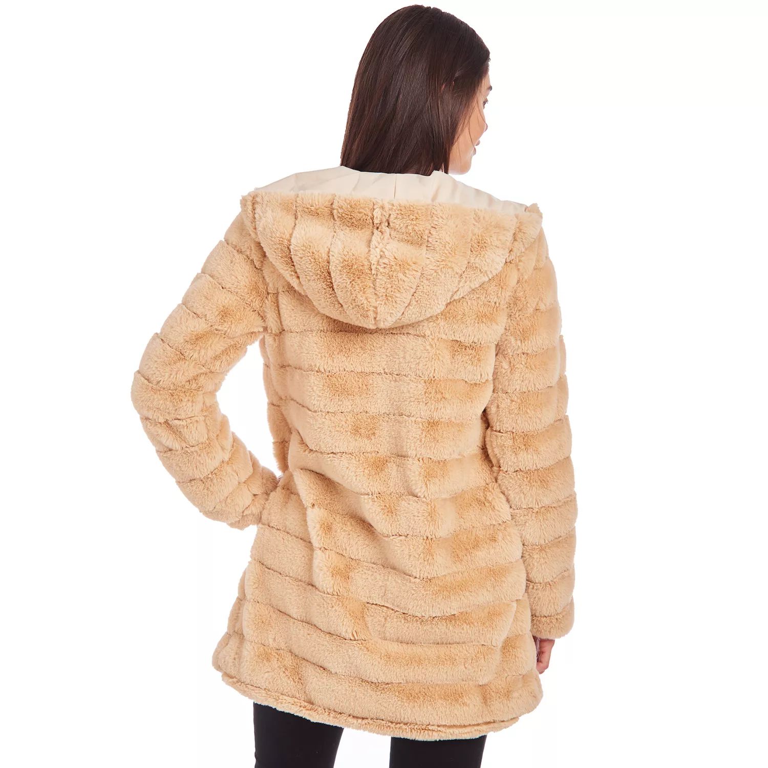 Женское двустороннее пальто из искусственного меха с капюшоном Fleet Street Fleet Street