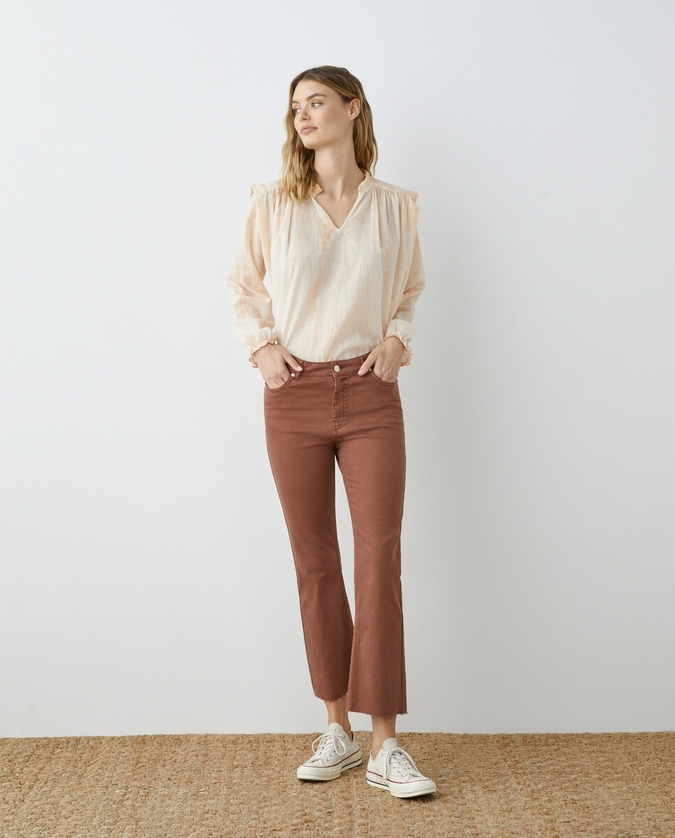 

Женские укороченные брюки-клеш Southern Cotton, лихорадка красная, Красный