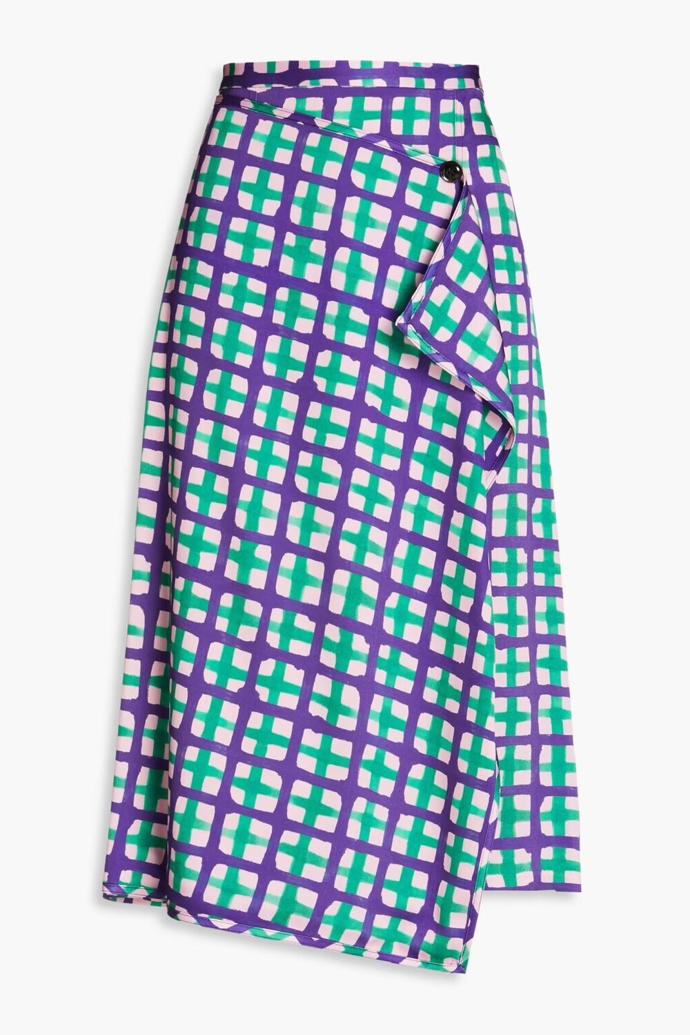 

Юбка миди из крепа с запахом и эффектом клетчатки 3.1 Phillip Lim, фиолетовый