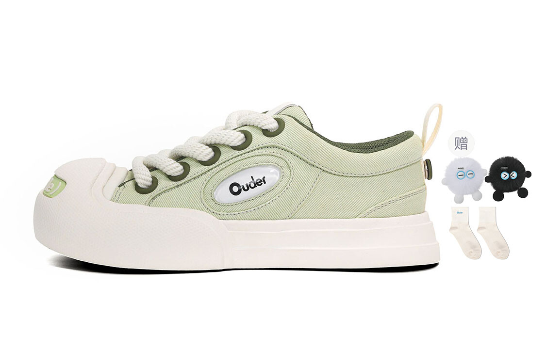 

Кроссовки Ouder Smiler Skateboarding Shoes Unisex Low-top White, светло-зеленый