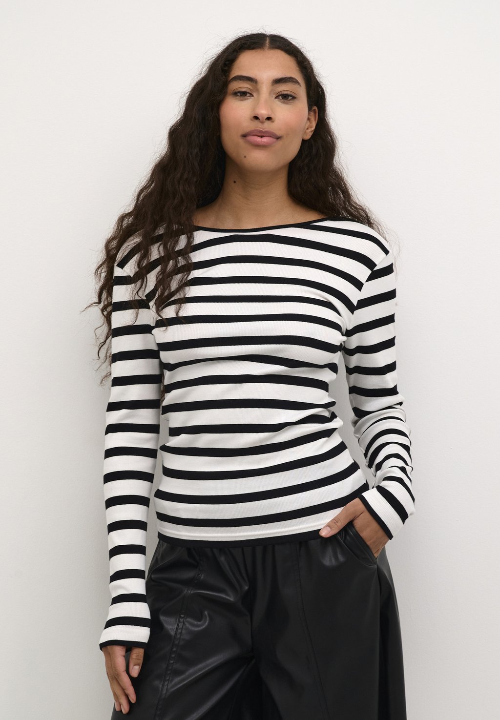 Рубашка с длинным рукавом CARNA IDA Kaffe, цвет white black stripe