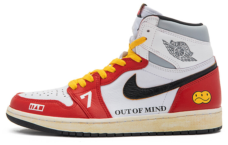 

Кроссовки Air JORDAN 1 Vintage Basketball Shoes Unisex High-Top White Red