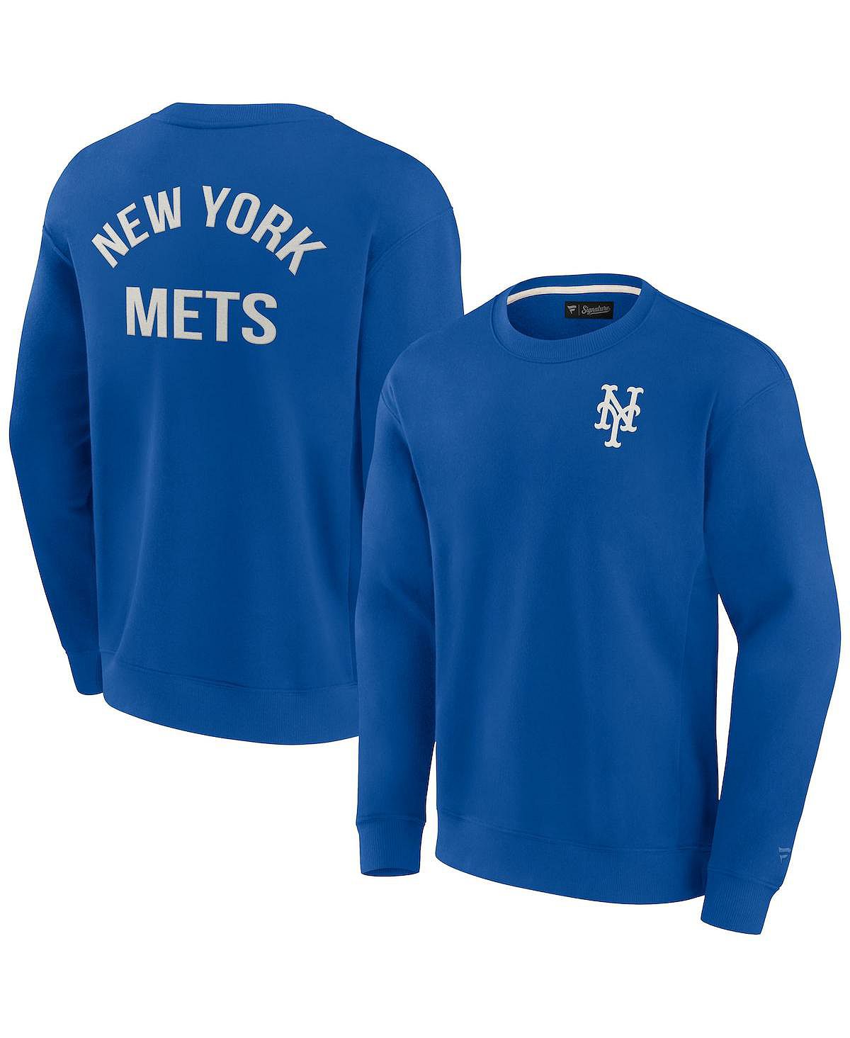 Супермягкий пуловер с круглым вырезом Royal New York Mets для мужчин и женщин Fanatics Signature