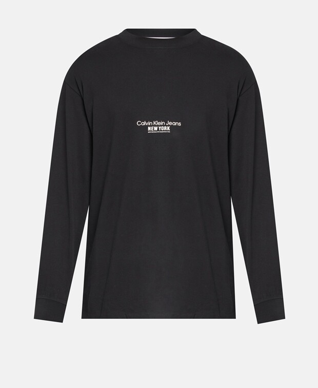 

Топ с длинными рукавами Calvin Klein Jeans, черный