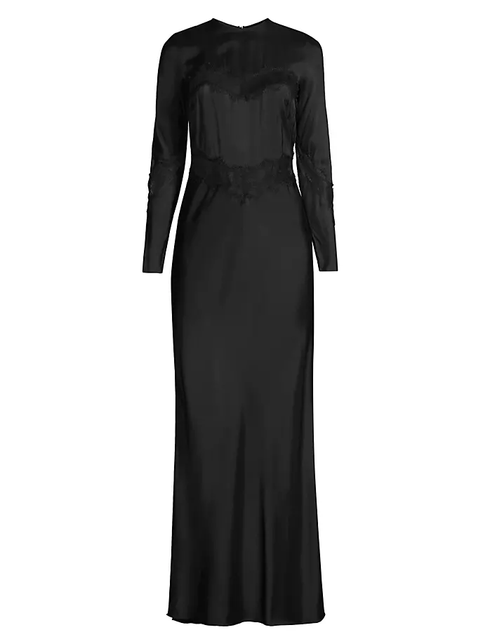 Платье макси Spencer из атласа и кружева Bec & Bridge, черный
