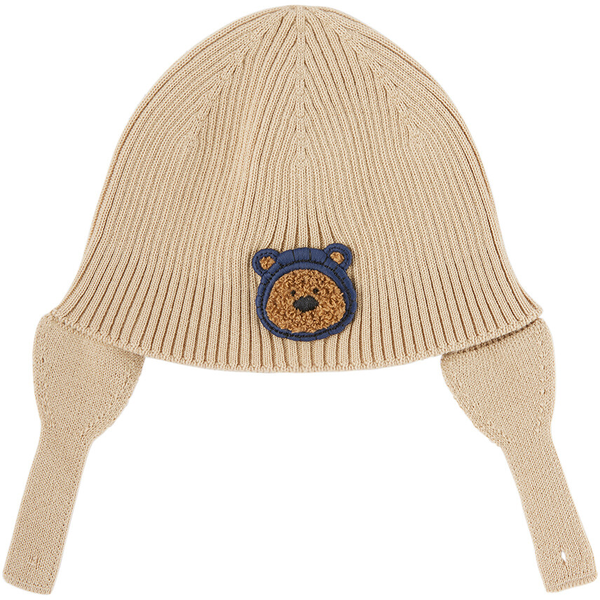 

Baby Beige Шапочка-бини с рисунком Бежевая Moncler Enfant
