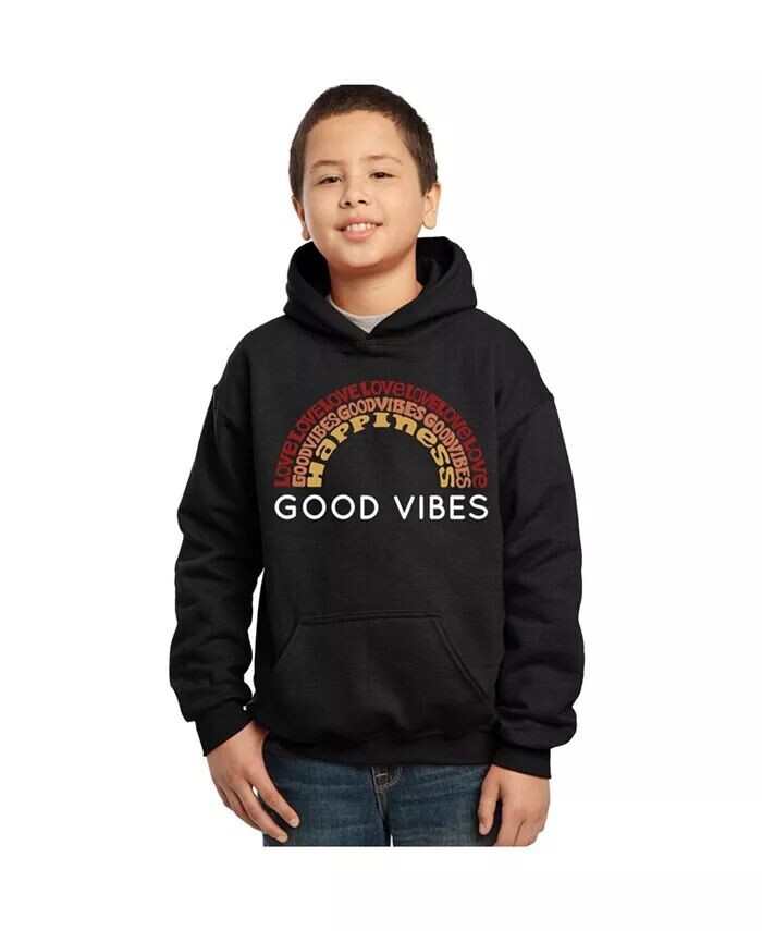

Толстовка с капюшоном Big Boy's Word Art — Good Vibes La Pop Art, черный