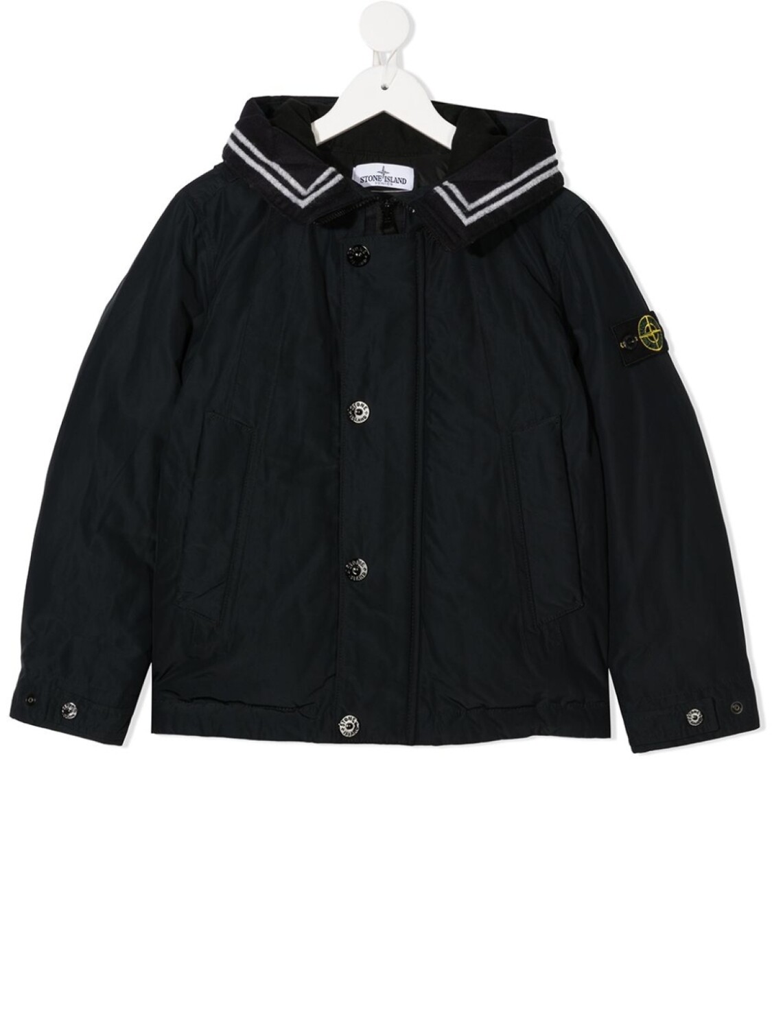 

Stone Island Junior куртка с капюшоном и нашивкой-логотипом, синий