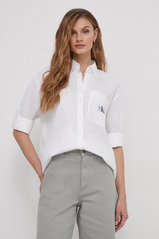 

Хлопковая рубашка Calvin Klein Jeans, белый