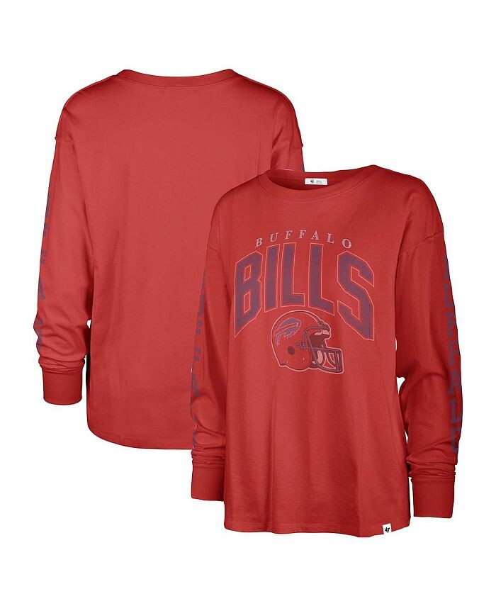 

Женская красная рваная футболка с длинным рукавом Buffalo Bills Tom Cat '47 Brand, красный
