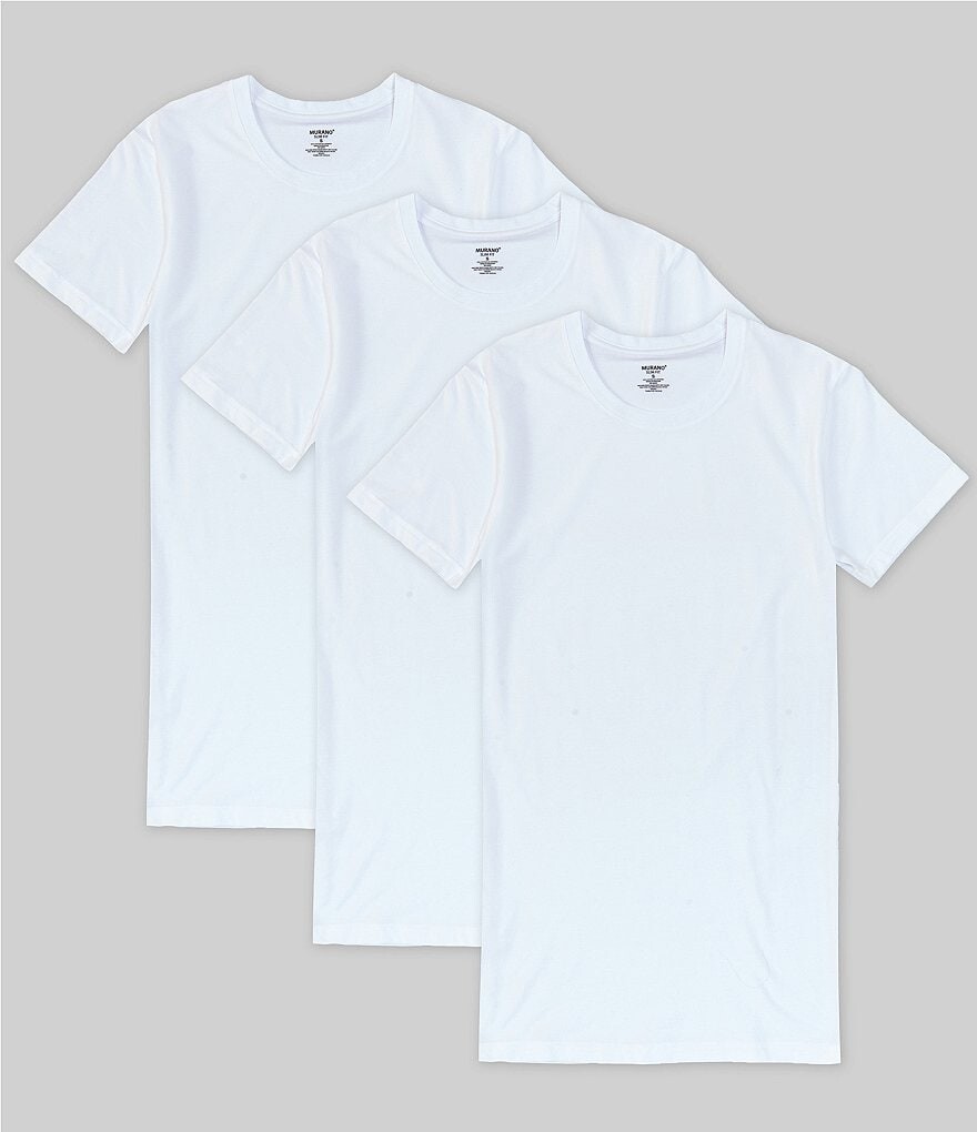 

Набор из 3 футболок с круглым вырезом Murano Slim Fit, белый