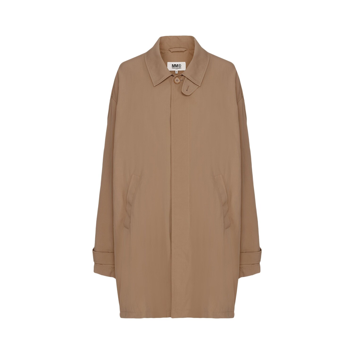 

Однобортный тренч MM6 Maison Margiela, цвет Бежевый
