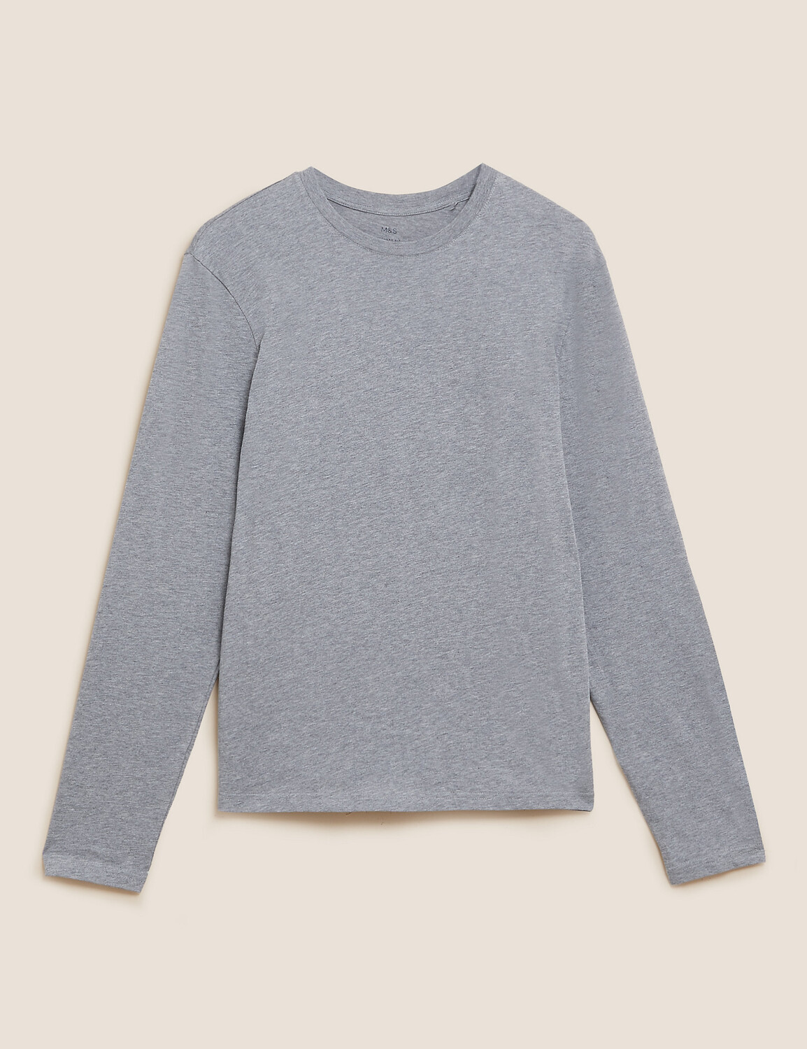 

Футболка из чистого хлопка с длинными рукавами Marks & Spencer
